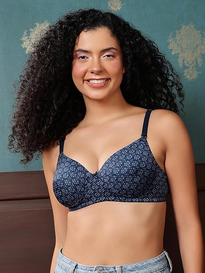 Clovia Women’s Floral Print Multiway T-Shirt Bra – Padded, Non-Wired, Full-Coverage Comfort